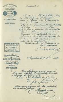Certificats des entreprises J. & P. Tourtel Frères (Tantonville) et Henry Boeckel (Angoulême)